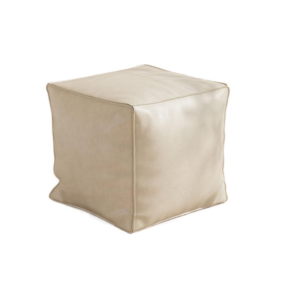 Non-Slip PU Leather Ottoman Waterproof Moroccan Pouf Unstuffed Cushion Cover  Shoe-changing