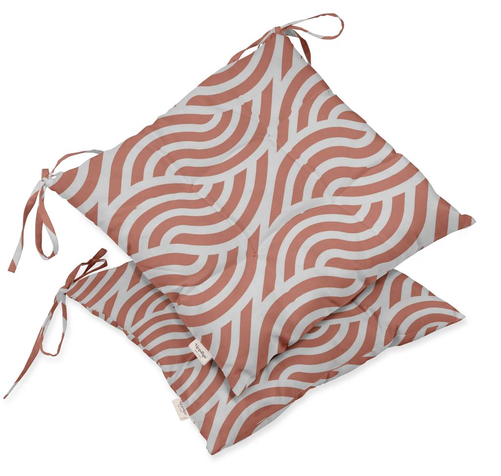 Vargottam Indoor Outdoor Tufted Printed Square Seat Patio Cushion Set Of 2 Water Resistant Patio Furniture Seat Cushion 19-inches, Brown |