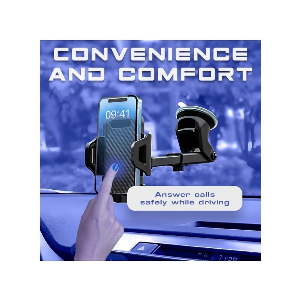 Car Phone Mount for Auto Hands Free 360 Rotatable Car Phone Clip Holder Universale Stand for Vehicle Dashboard Windscreen Air Vent Cell Smartphone Ap