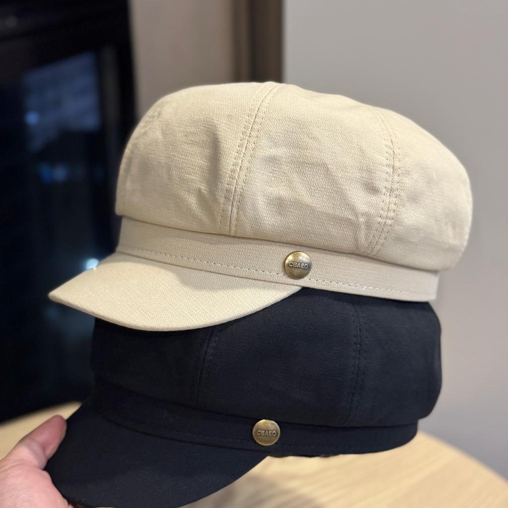 New beret octagonal hat for women, suitable for autumn and winter, large head circumference, Japanese style, spring and summer, makes the face look