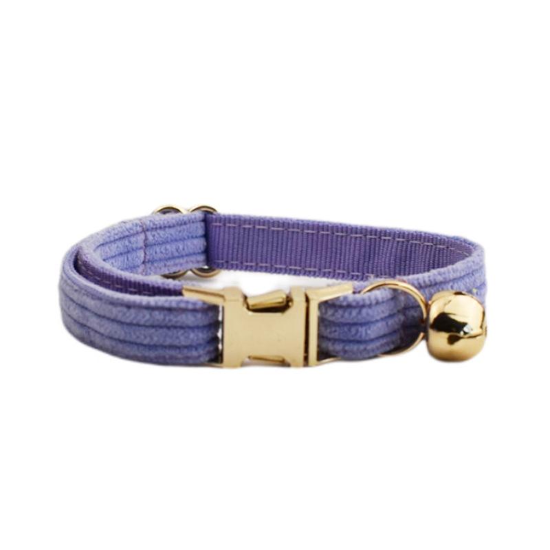 Dark purple velvet cat collar pet collar cute cat bell cat collar bow leash