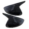 1 Pair Black Carbon Fiber Style OX Horn Side Rearview Mirror Cover Trim Fit for Kia Stinger 2018      New