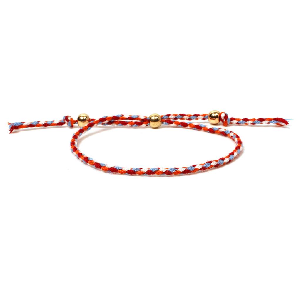 Heiß verkaufendes neues Armband mit goldenen Perlen, handgewebter Schmuck aus farbigem Faden