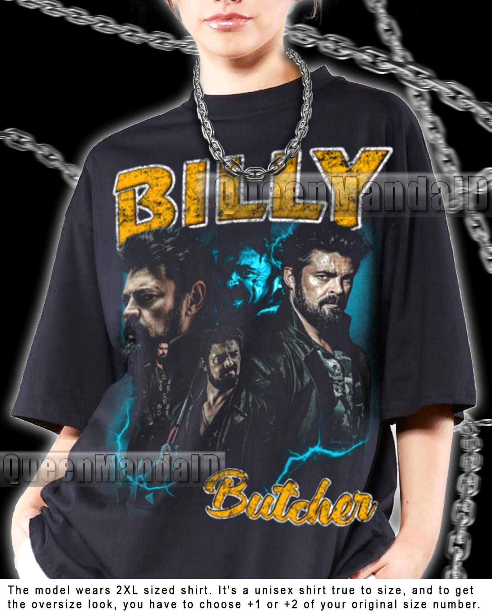 Billy Butcher Vintage 90s T-Shirt, Retro Fan Gift Tee KUS82 M
