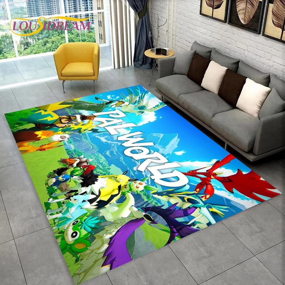 3D Cartoon Palworld Spiel Teppich für Zuhause Wohnzimmer Schlafzimmer Sofa Fußmatte Dekoration, Kinderteppich Rutschfeste Bodenmatte Geschenk