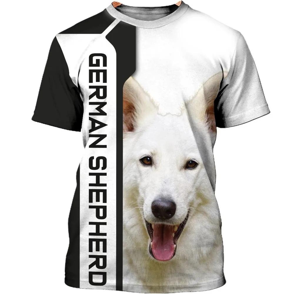 Mess With I Fight Back Ciobanescul German Tricouri imprimate 3D Tricou amuzant pentru câini Topuri cămăși unisex