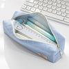 Retro Corduroy Solid Color Pencil Case Pen Box Artistic Minimalist Stationery Storage Bag Pencil Pouch School Student Supplies