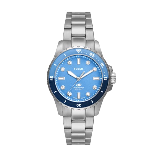 

Fossil Women s FOSSIL BLUE DIVE Three-Hand Stainless Steel Watch, ES5353