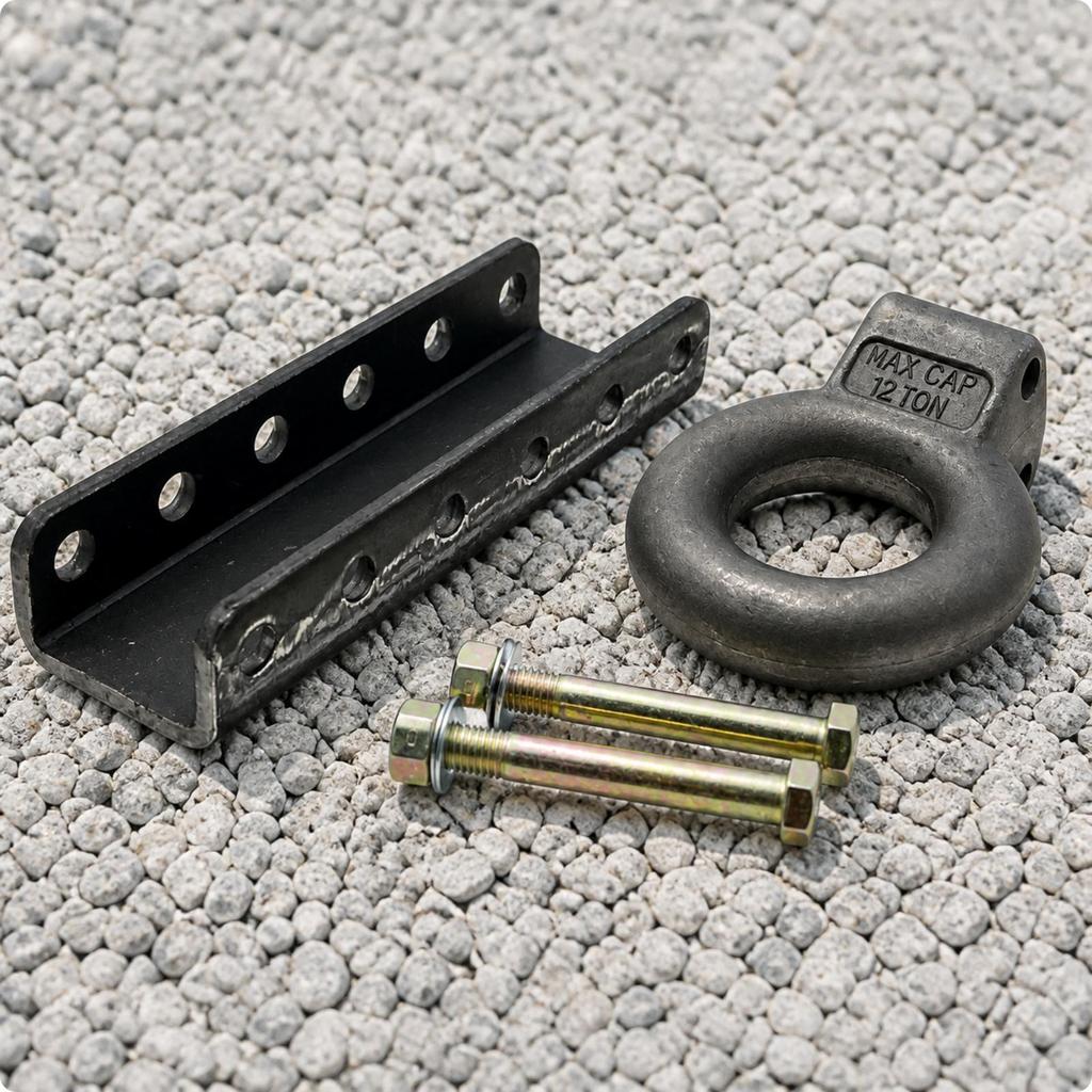 Tow Loop Hitch with Mounting Plate Metal Hardware Wear Resistant