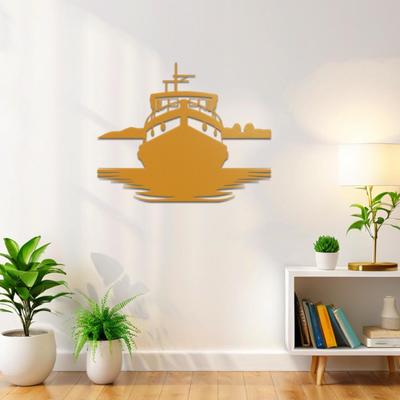 Gold Iron Sailboat Wall Art 15.75 Inch Nautical Metal Sculpture Indoor Outdoor Decor Classic Marine Gift