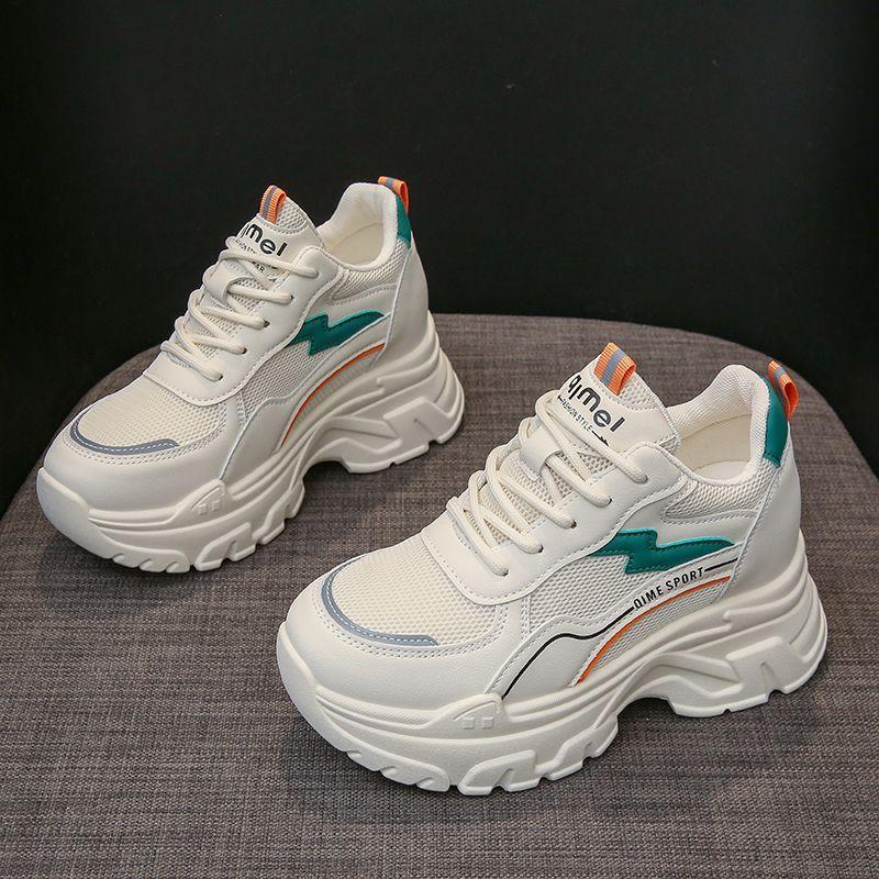 Fried Street Dad Shoes Girl 2025 New Spring Shows Small Thick Soles Lightweight Explosive Mesh Casual Sports Women's Shoes