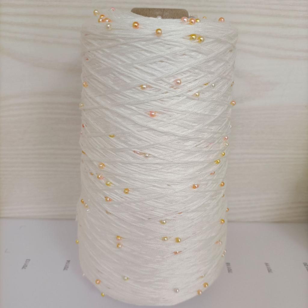 350g 70% CottonSoft Crochet Hand Pearl Beaded Yarn Lace 6# Hand-Knitted Thread For Summer Knitting Sweaters Hats Scarves Luxury