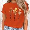 Women's Blouses Faith Hope Love Flower Letter Print T Shirt Women Summer Short Sleeve Fashion Summer Casual T-shirt