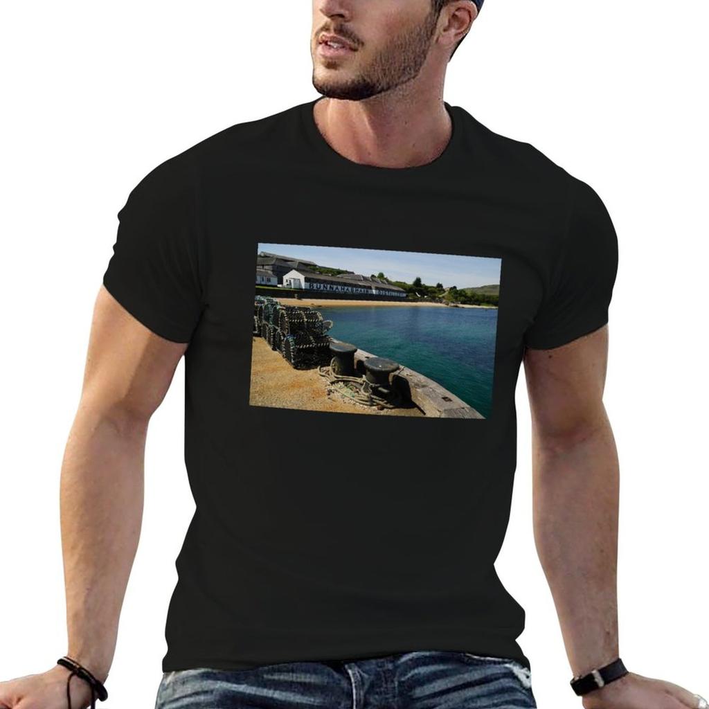 Unisexs Cotton Graphic Tee Bunnahabhain Islay Distillery Printed Top