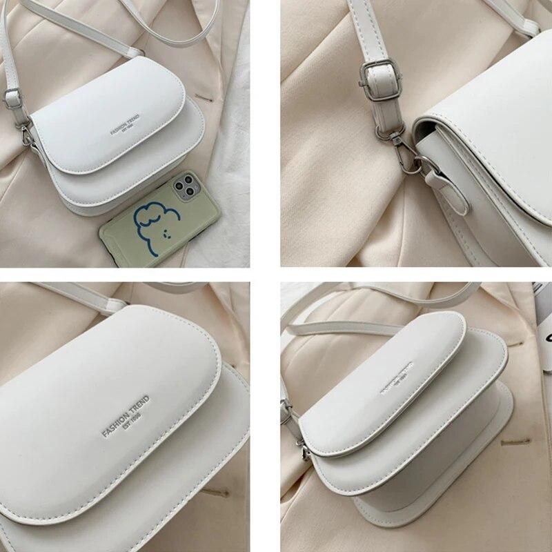 Women'S Crossbody Bag New Solid Color Fashionable Flipped Bag Retro Casual Simple Crossbody Bag Premium Durable