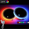 Best-selling car LED light water cup mat, seven-color water cup mat, car ambience light, USB charging, anti-slip mat