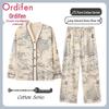 Oudifen Women's 100% Cotton Long-Sleeve Pajama Set