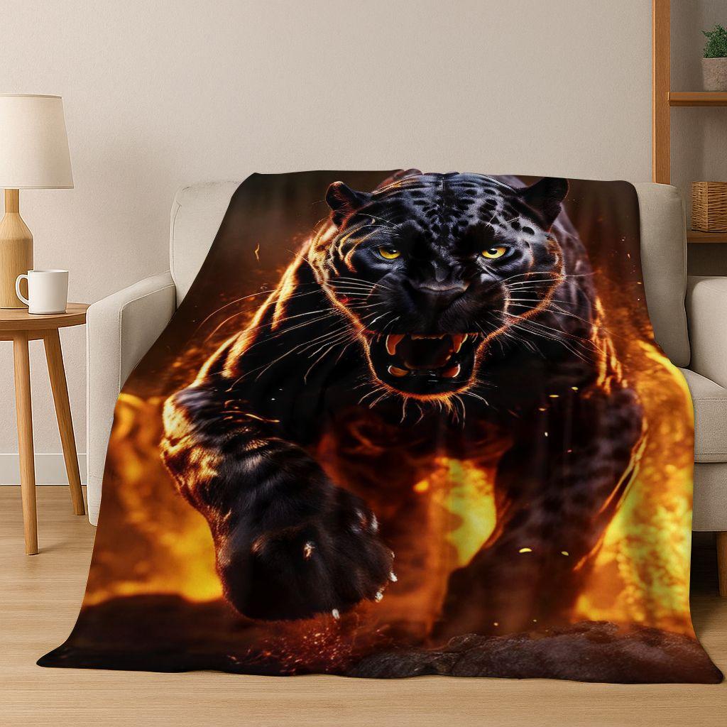 26 Style Wild Animal Leopard Cheetah Beast Cartoon Flannel Blanket,Cozy Soft Throw Blanket for Home Bedroom Bed Sofa Cover Kids