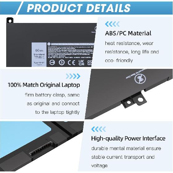 Latitude 7480 7490 Battery F3YGT Laptop Replacement for Dell Latitude 14 7000 7480 7490 12 7280 7290 13 7390 7380 E7480 E7490 E7280 E7290 E7390 Fits