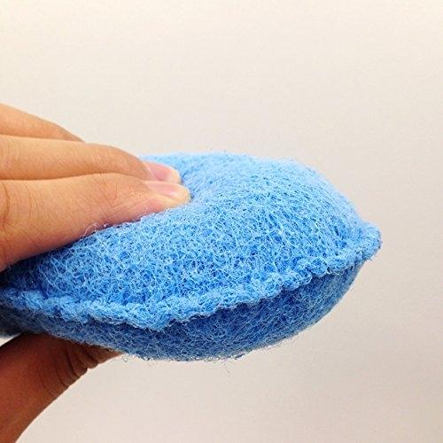 Japanese Loofah Body Sponge Blue 14.5x9.5x5cm - Exfoliating Bath Pouf for Lathering - Made In Japan