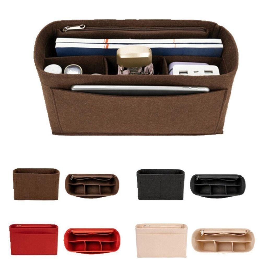 Sac Inserts en Feutre Grande Capacité avec Fermeture Éclair Organisateur de Sac à Main Sac de Rangement Multi-Poches pour LV Speedy25/30/35/Gentlewoman