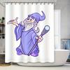 Bezaubernder Badezimmer-Duschvorhang mit Zauberer-Thema Perfekt für Fantasy-Liebhaber Dekorieren Sie Ihren Badebereich mit diesem magischen Blau