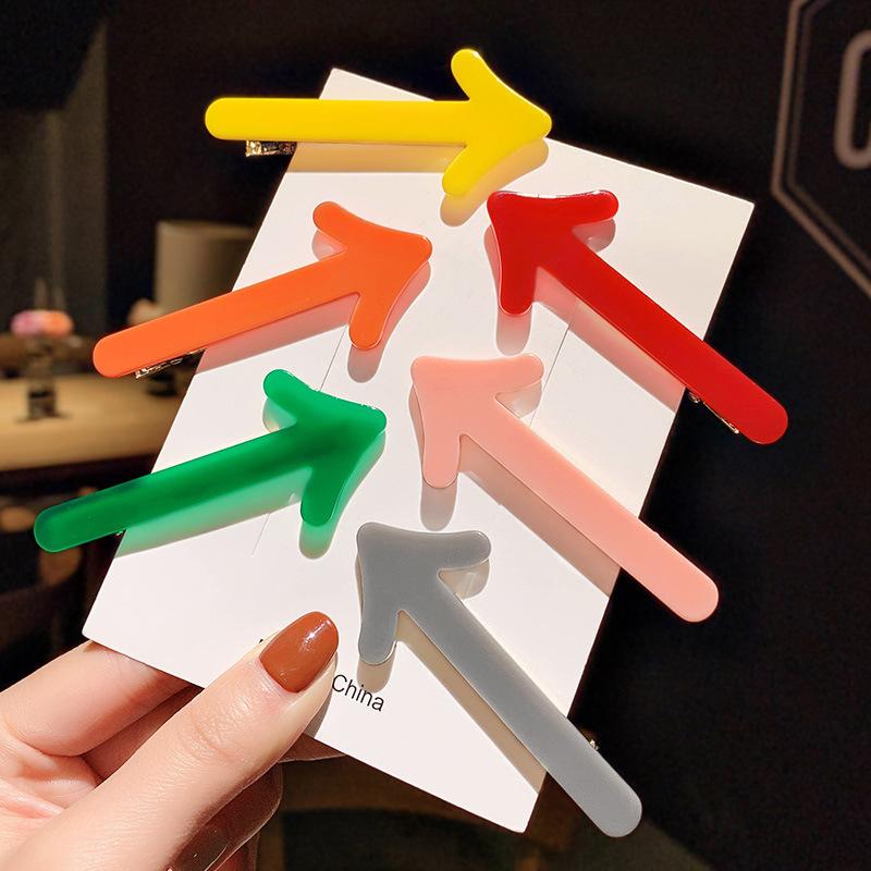 5pcs Simple and Creative Fun Arrow Hair Clip, Edge Clip Headband, Candy Color One Character Clip Hair Clip, Hair Accessoires