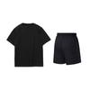 Li Ning Logo Bedrucktes Rundhals-Pullover Kurzarm-T-Shirt Modetrend Locker sitzende Shorts Lässiges Sportset Unisex-Sets AHSU803-2+AKSV843-1
