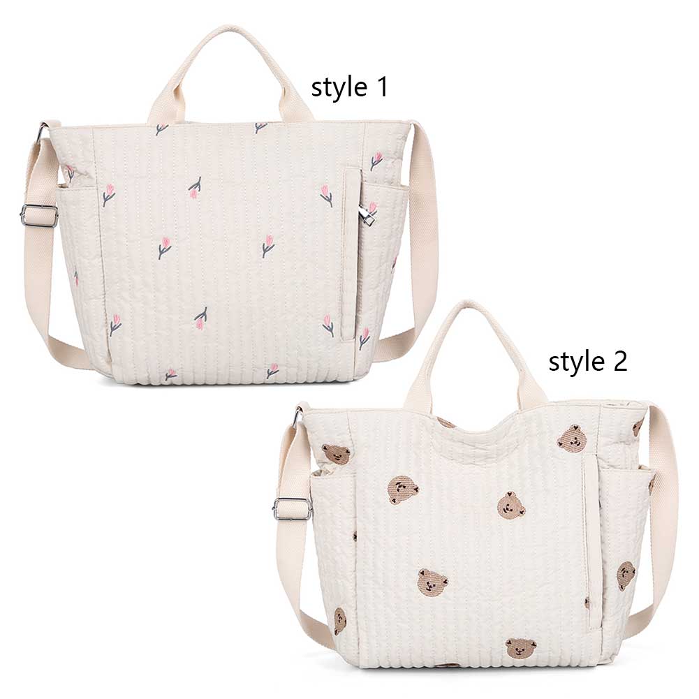 Women Cute Shoulder Bag Large Capacity Baby Diaper Crossbody Bag Adjustable Strap Cartoon Baby Nappy Bag Ladies Travel Handbag