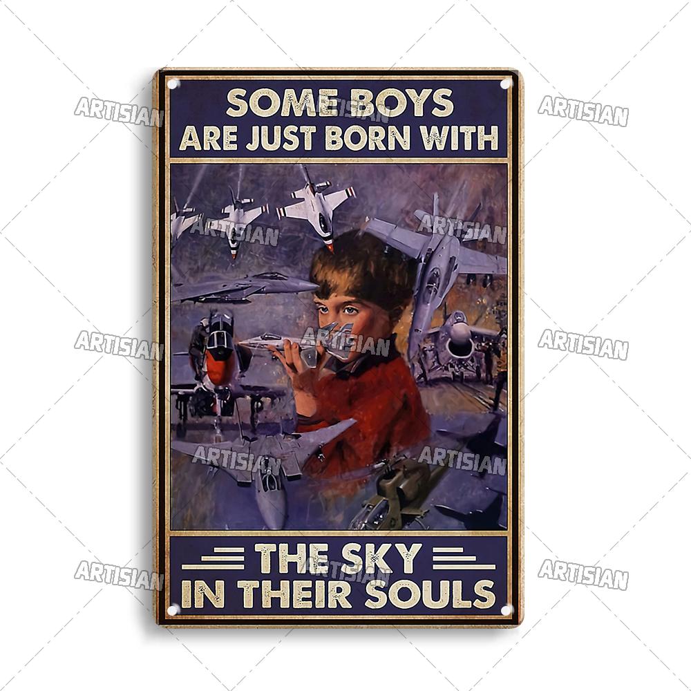 Artisian Flying Metal Sign Pilot Tin Plaque Flight Attendant Decorative Poster Wall Decor Garage Bar Pub Club Hotel Cafe Kitchen