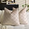 Throw Nordic Checkered Velvet Embroidered Pillow Cover For Sofa Décor