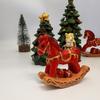 Small Christmas Rocking Horse Decor Collection Desktop Animal Statue Resin Desk Figure for Birthday Shop Party Wedding Fireplace