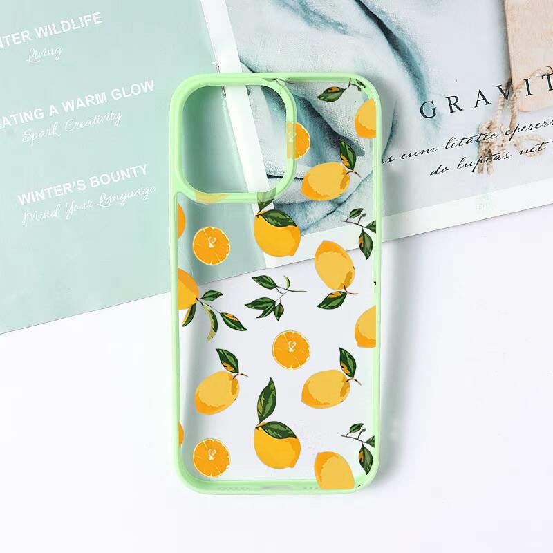 Summer Fruit Fresh Yellow Lemon Pattern Printed Phone Case for Iphone 16 15 14 13 12 11 Pro Max 7 8 Plus Anti-Fall Cover Funda