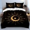 Golden crescent and stars. Bedding sets Duvet cover sets Duvet covers Pillowcases(1*Duvet Cover 2*Pillowcases without duvet insert)