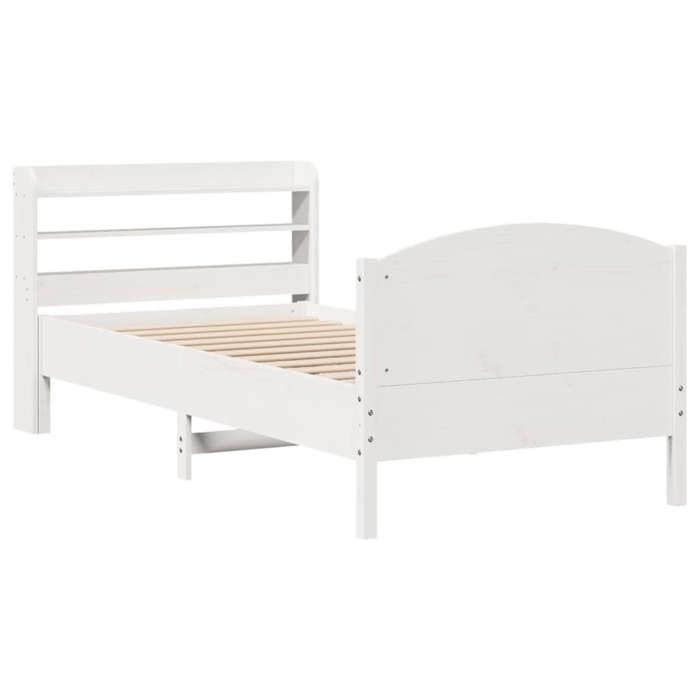 VidaXL Cadre de lit sans matelas blanc 100x200 cm bois de pin massif 3306982