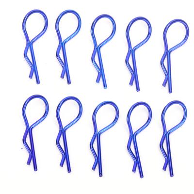 10Pcs 13MM RC Car Shell Clip RShape Metal Body Clips Pins for 1 5 1 6 1 8 1 10 RC Car(Blue )