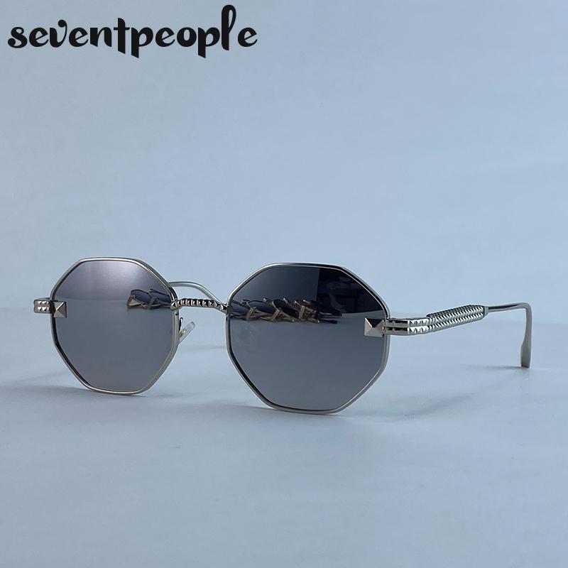 Vintage Octagon Punk Sunglasses Women Luxury Brand Metal Frame Steampunk Polygon Sun Glasses For Ladies Fashion Eyewear