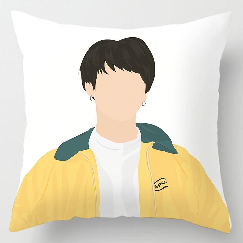 BTS Bangtan Kpop Boys Kissenbezug Dekoratives weiches Kissen 45cm 177inch