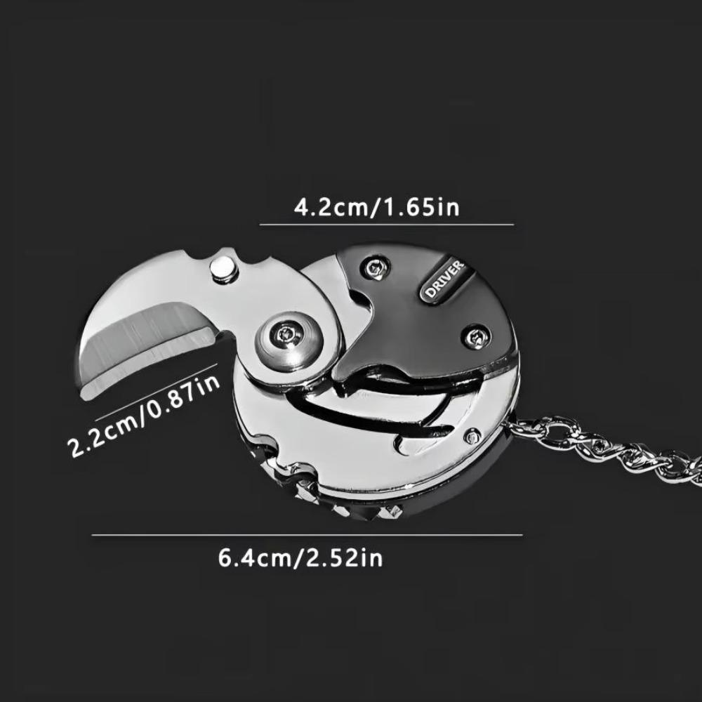 Gifts Mini Keychain With Batch Head Portable Stainless Steel Screwdriver Keychain Multi-purpose Folding Pendant