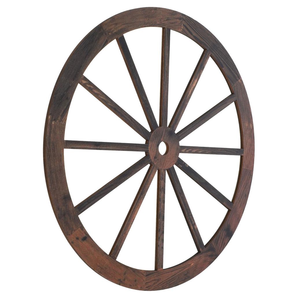 Ruota di Carro in Legno Decorazione da Parete Stile Semplice Rustico Casa Ufficio Giardino Decorazione da Appendere Decorazione da Parete Ruota di Carro