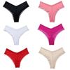 Low Waist Mesh Floral Panties Female Lingerie Patchwork Lace Flower Transparent Briefs Underwear Hollow Mesh Sheer Lace Thong
