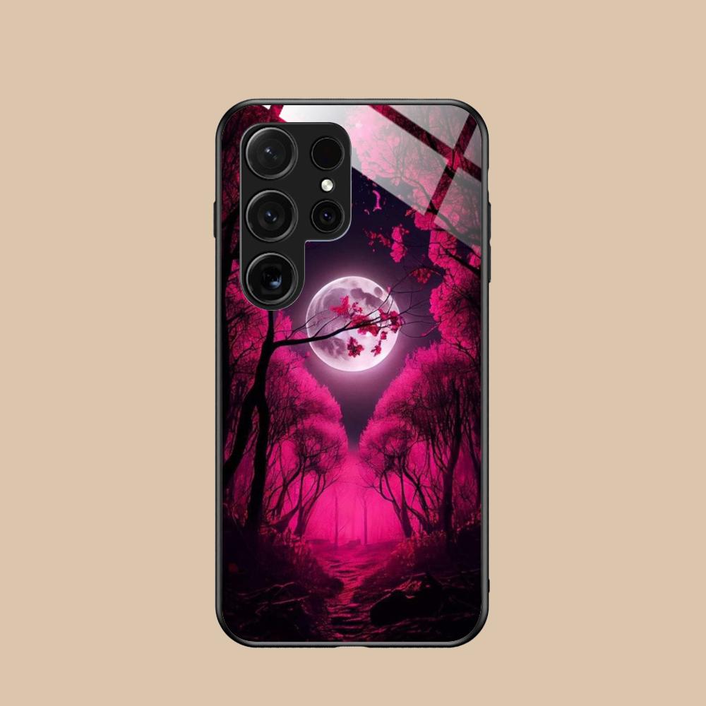 Luna Moon Mobile Cell Phone Case for Samsung Galaxy A56 55 54 53 52 51 36 35 34 23 16 15 5G Glass Colorful Cover Cover Luxury