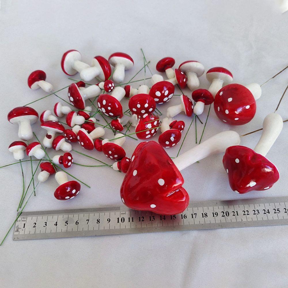 Foam Mushroom Cupcake Flag Red Happy Birthday Cake Decorating Accessories Cake Insert Set