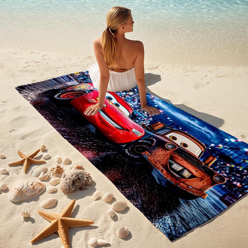 Lightning McQueen Beach Towel Outdoor Camping Beach Towel for Vacation Swim Outdoor Pool Absorbent Bath Towel