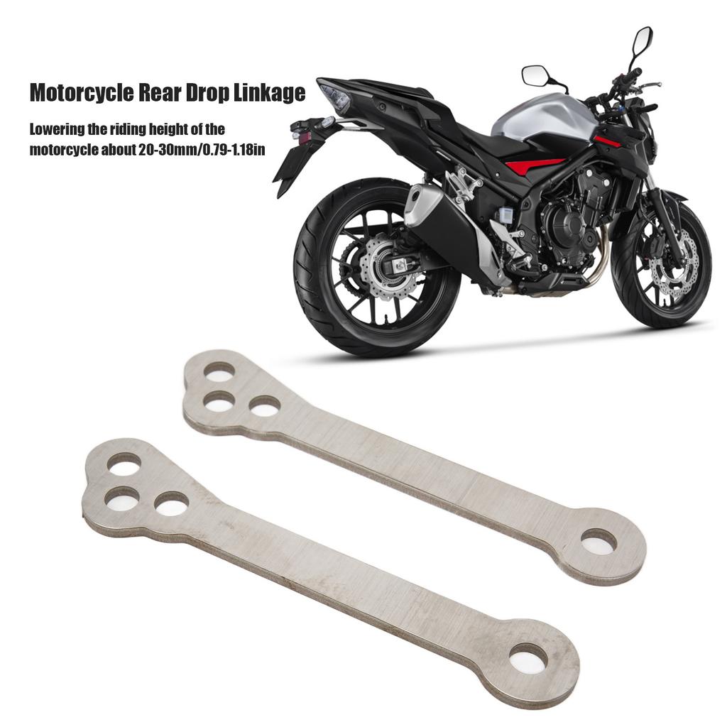 2pcs Motorcycle Rear Lowering Links Kit Stainless Steel Silver Replacement for CB500X CB400X 2019‑2021