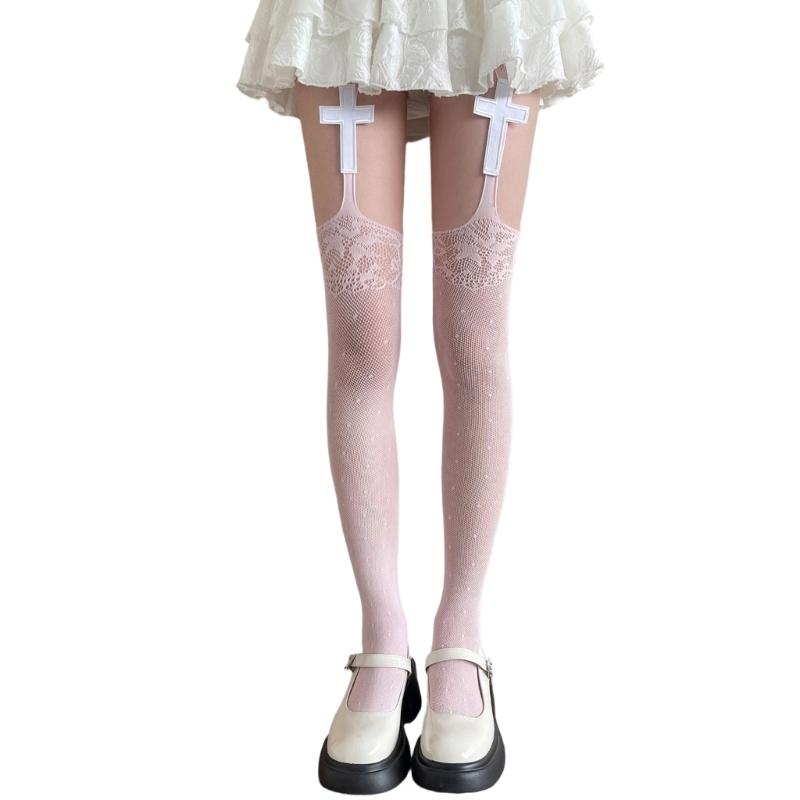 Sweet Elegant Women Thigh High Stockings Fashion Thin Hollows Long Tights Women Half Leg Tube Stockings Girl Garter Socks