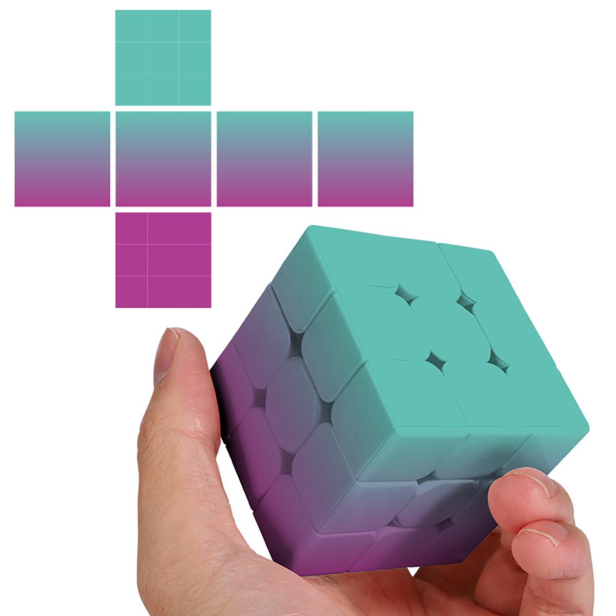 3x3x3 Magic Cube Puzzle UV Printed Green purple gradient Stress-Relieving Professional Smooth Speed Game Toy for Children Gift