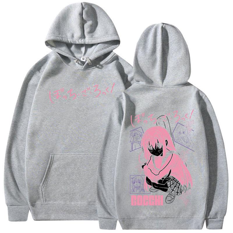 Anime Bocchi The Rock Hoodies Manga Hitori Gotoh Kawaii Hooded Sweatshirts Men Women Oversized Long Sleeves Pullovers Streetwear