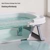 Foldable, Temperature-Sensing Baby and Toddler Bathtub for Sitting or Lying