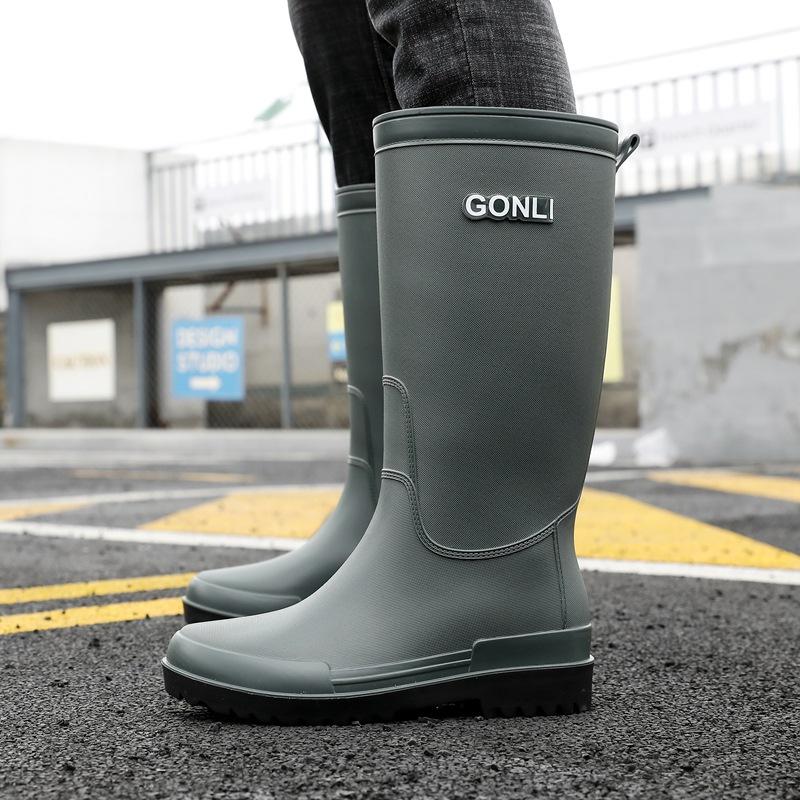 

Новые высокие мужские бархатные теплые резиновые сапоги для рыбалки, моря, водонепроницаемые дождевики, длинные резиновые сапоги для кухни и воды 44 зелёный